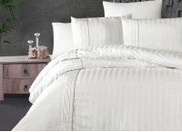 Постільна білизна сатин delux First Choice - Modalife White (Turkey), євро